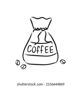 vector illustration of a bag of coffee beans