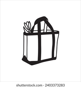 ilustración vectorial de una bolsa llena de flores