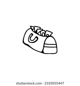vector illustration of bag filled with money concept