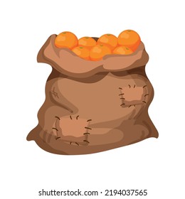 Ilustración vectorial de la bolsa llena de verdura.  