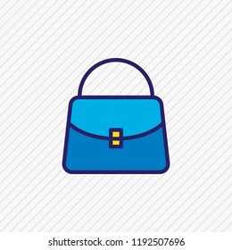 Vector illustration of bag icon colored line. Beautiful clothes element also can be used as handbag icon element.