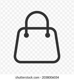 Vector illustration of bag icon in dark color and transparent background(png).