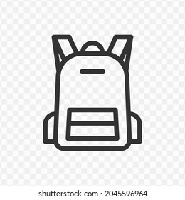 Vector illustration of bag icon in dark color and transparent background(png).