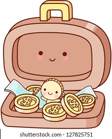 A vector illustration of bag of money