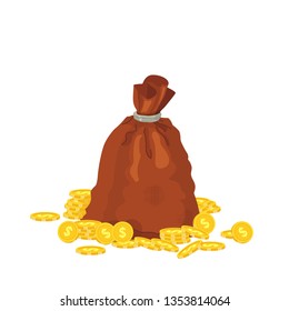vector illustration with bag and money