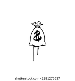  ilustración vectorial de una bolsa de dinero

