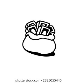 vector illustration of a bag of money concept