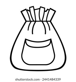 Vector illustration of a bag outline icon, suitable for fashion or travel projects.