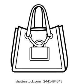 Ilustración vectorial de un icono de contorno de bolsa, adecuado para proyectos de moda o viajes.