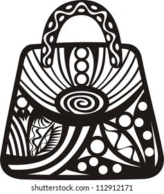 Vector illustration of bag pattern black