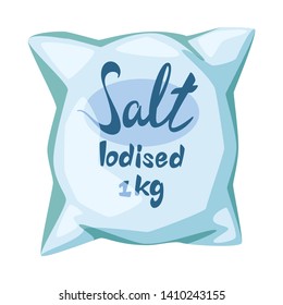 Vector illustration of bag and salty logo. Collection of bag and powder stock vector illustration.