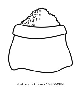 Vector illustration of bag and sugar icon. Web element of bag and sack stock vector illustration.