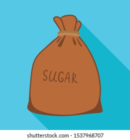 Vector illustration of bag and sugar logo. Web element of bag and powder vector icon for stock.
