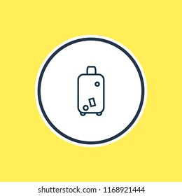 Vector illustration of bag trolley icon line. Beautiful tourism element also can be used as baggage icon element.