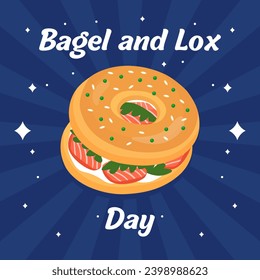 Vector illustration Bagel and Lox Day. Bagel and Lox Day illustration vector background. Vector eps 10