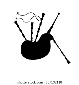 Vector illustration of a bagpipe isolated on the white background.