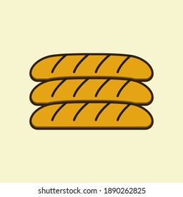 Vector illustration of baguette bread graphics. suitable for food products, cakes and bakeries.