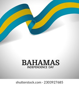 Vector Illustration of Bahamas Independence Day. Ribbon
