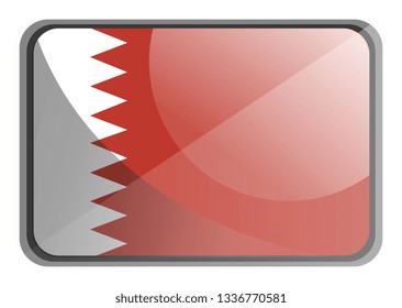 Ilustración vectorial de la bandera de Bahréin sobre fondo blanco.