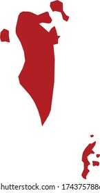 vector illustration of Bahrain map