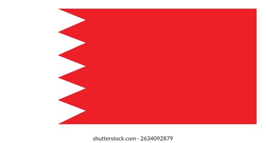 Vector illustration of Bahrain national flag for Independence Day on 16 december. Best for patriotic posters, cultural events, banners, and celebration graphics, government flyers, social media design