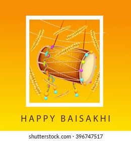 Vector illustration of baisakhi festival celebration background.