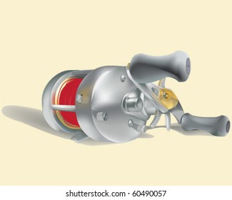 Vector Illustration of a Bait Casting Reel