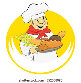 Vector Illustration Baker Stock Vector (royalty Free) 352358993 