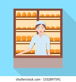 Vector illustration of baker and girl icon. Web element of baker and rack vector icon for stock.