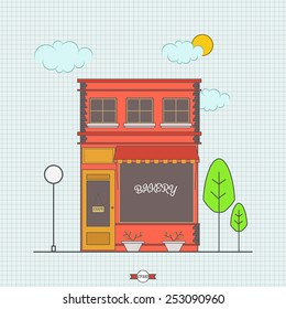Vector illustration of the bakery.