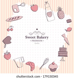 Vector Illustration of a Bakery Background