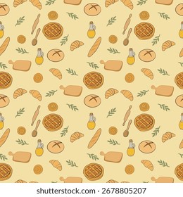 vector illustration of bakery background pattern
