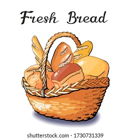 Vector illustration bakery bread and pastry elements