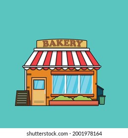 vector illustration of bakery building