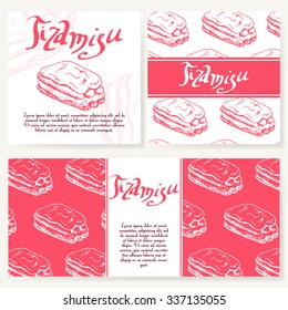 Vector illustration. Bakery design. Beautiful card with decorative typography element.  Cafe menu template with hand drawn design.