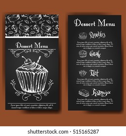Vector illustration. Bakery design. Beautiful card with decorative typography element. Cafe menu template with hand drawn design.