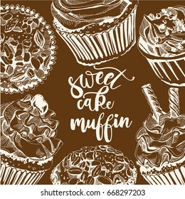 Vector illustration. Bakery design. Beautiful card with decorative typography element.
