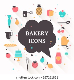 Vector Illustration of Bakery Icons