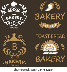 Vector illustration of bakery logo design for restaurant logos, bakery food logos and cafe badges.
