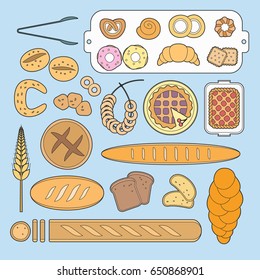 Vector illustration of Bakery Product Collection.