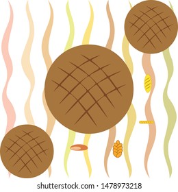 vector illustration of Bakery Product Food Collection