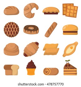 Vector illustration of bakery product food collection