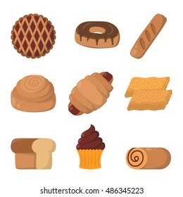 Vector illustration of bakery product food collection