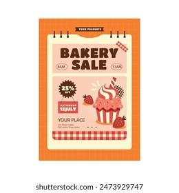 Vector Illustration of Bakery Sale Flyer Poster