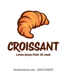 Vector illustration of a bakery shop logo icon, with home made croissant