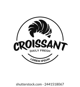 Vektor-Illustration eines Bäckerei-Shop-Logo-Ikone, mit hausgemachtem Croissant