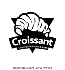Vektor-Illustration eines Bäckerei-Shop-Logo-Ikone, mit hausgemachtem Croissant