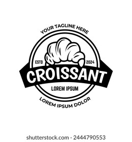 Vektorillustration eines Bäckerei-Shop-Logo-Icons, mit hausgemachtem Croissant