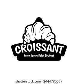 Vector illustration of a bakery shop logo icon, with home made croissant