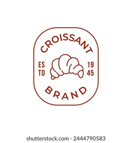 Vector illustration of a bakery shop logo icon, with home made croissant